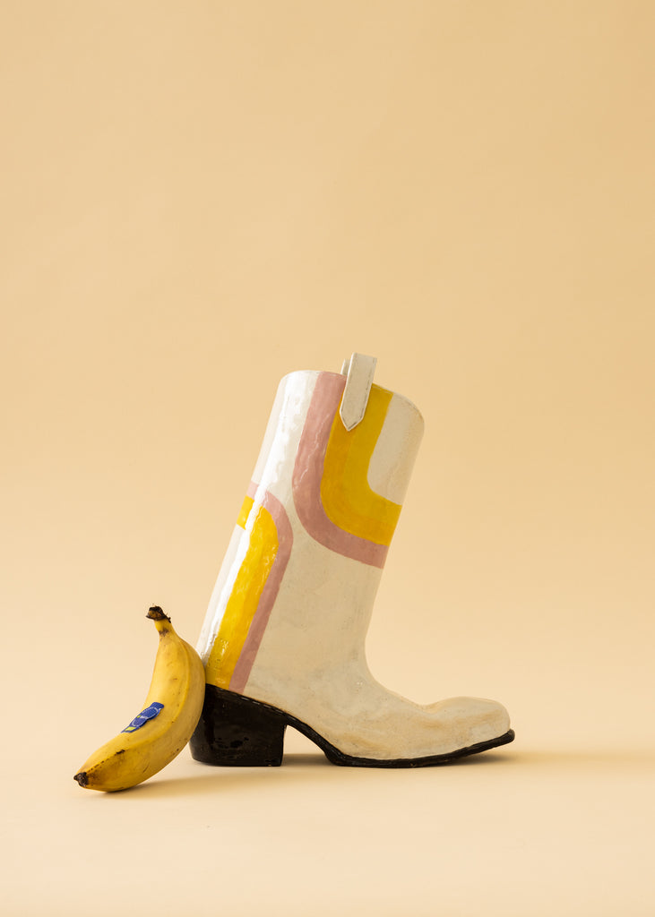 Norea Vass Cowboy Boots Handmade Sculptural Vase Playful Figurative Vase Western Style Cowboy Art Contemporary