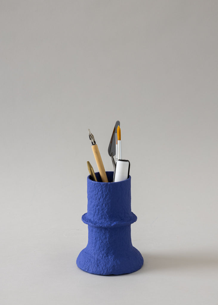 Pauline Pietri Lykos Papier Mache Sculpture Handmade Artwork Blue Original Affordable