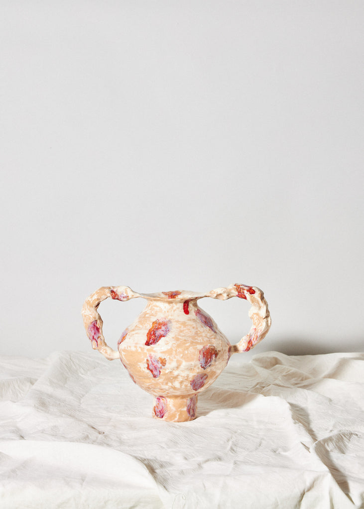 Samantha Kerdine Handmade Vase Unique Sculpture Colorful Organic Shapes Affordable Art Artist Art Gallery Interior Design Pink Art