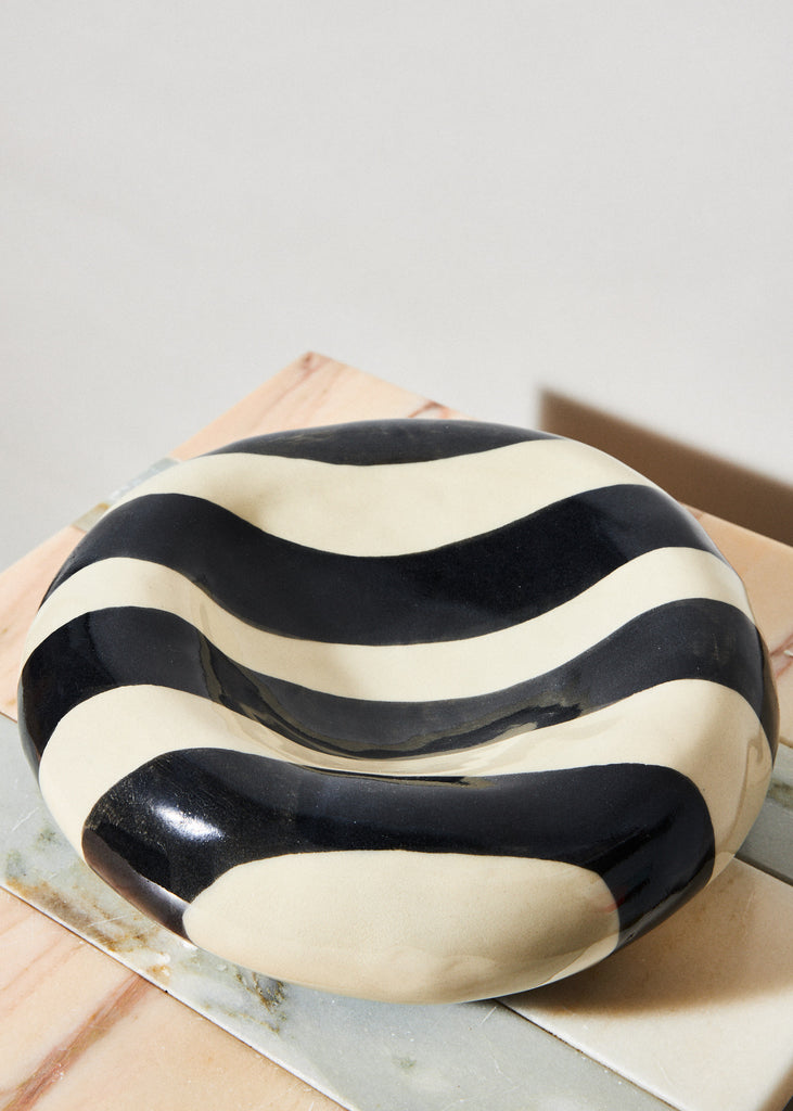 Sanna Holmberg Bowl Handmade Artwork Ceramic Sculpture Affordable Art Graphical Artwork Minimalistic Art One Of A Kind Stripes