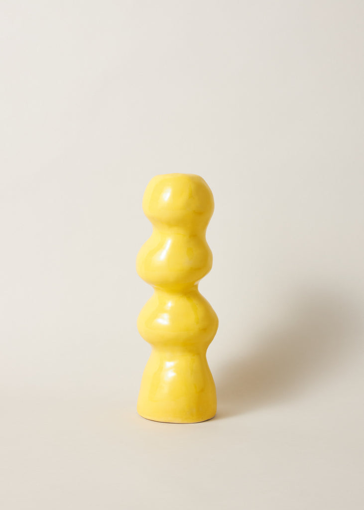 Sanna Holmberg Stacks Yellow Sculpture Original Artwork Ceramic Art Handmade Home Decor Yellow Interior Object Affordable Art Collecting 