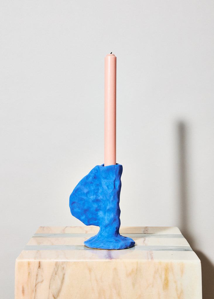 Sanna Holmberg Handmade Candle Holder Original Artwork Handmade Home Decor Klein Blue Sculpture Electric Blue Artwork 