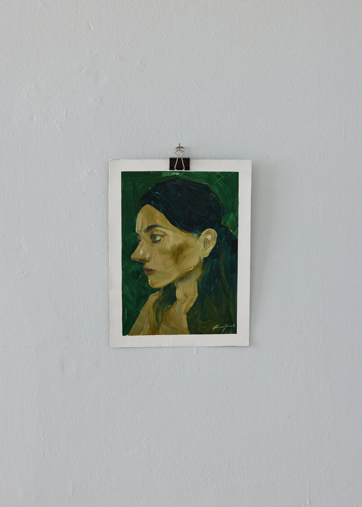 Sara Pålsson Green Shadow Painting Modern Art Oil Painting Linen Structured Paper Contemporary Artwork Swedish Artist