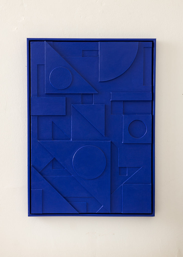Sean Thornhill Composition Painting Artwork Wall Art Minimalistic Bauhaus Abstract 3D Klein Blue Art
