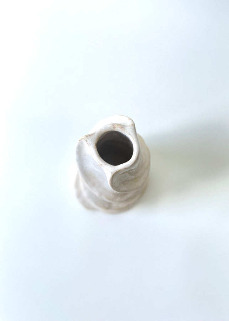 Satoko Kako Soft Cream Vase Handmade White Ceramic Vase Unique Sculpture Minimalism Art Modern Artwork