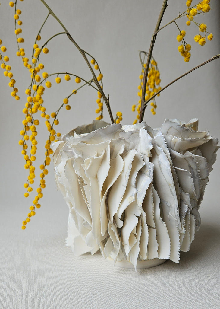 Elin Ruist Handmade porcelain vase sculptural detail
