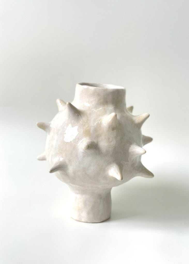 Satoko Kako Spiky White Handmade Ceramic Sculpture Minimalism Art Contemporary Art Playful Art 