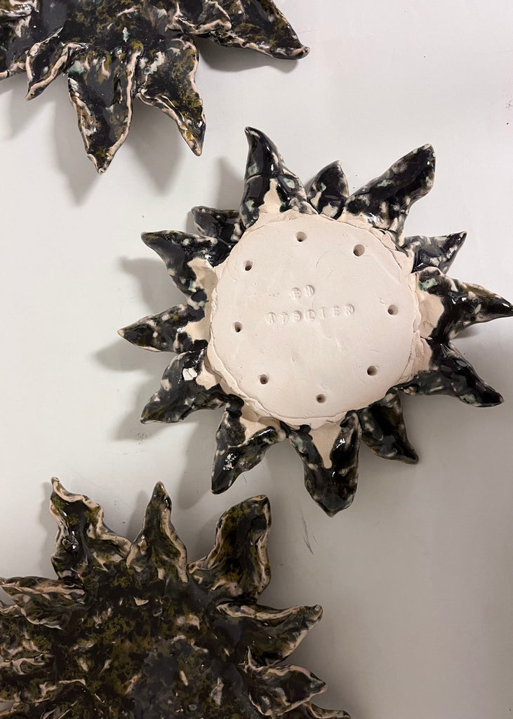 Emilie Holm Atelier Handmade Ceramic Artwork Sunflower Backside