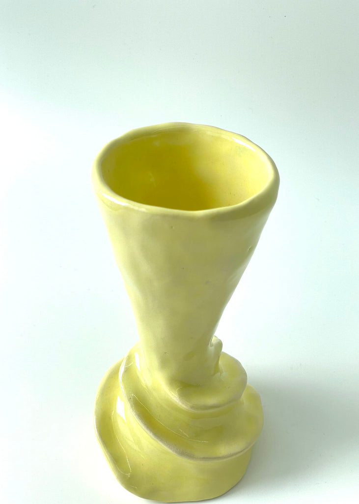Satoko Kako Soft Cream Vase Handmade Yellow Ceramic Unique Sculpture Colourful Artwork Contemporary Artwork Playful Art Female Artist