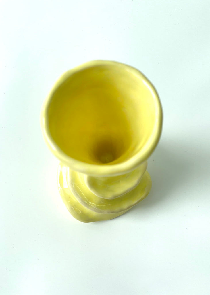 Satoko Kako Soft Cream Vase Handmade Yellow Ceramic Unique Sculpture Colourful Artwork Contemporary Artwork Playful Art Female Artist
