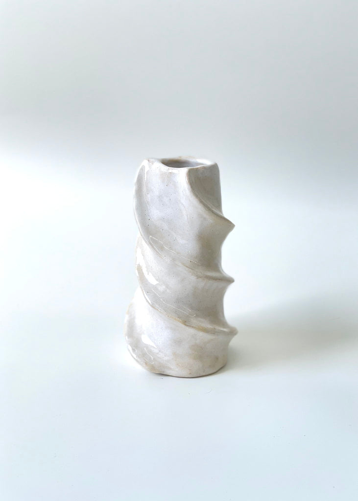 Satoko Kako Soft Cream Vase Handmade White Ceramic Vase Unique Sculpture Minimalism Art Contemporary Artwork 
