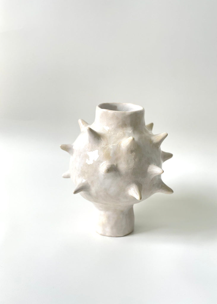 Satoko Kako Spiky White Handmade Ceramic White Sculpture Minimalism Art Contemporary Art Playful Art