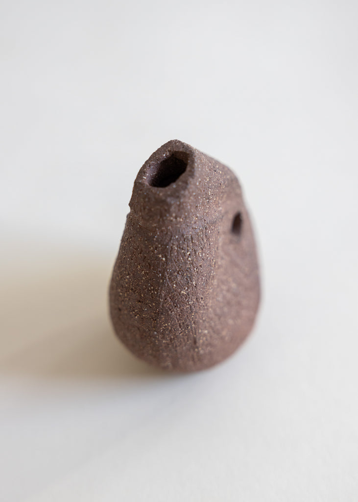 Abid Javed Brown Vase Sculpture Handmade Ceramic Art