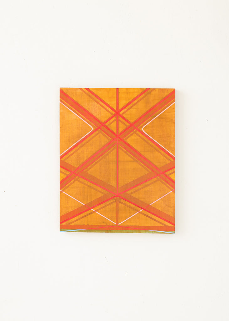Alexandra Severinsson Serene Painting Handmade Original Artwork Contemporary Wall Art Eclectic Orange Geometric Pattern