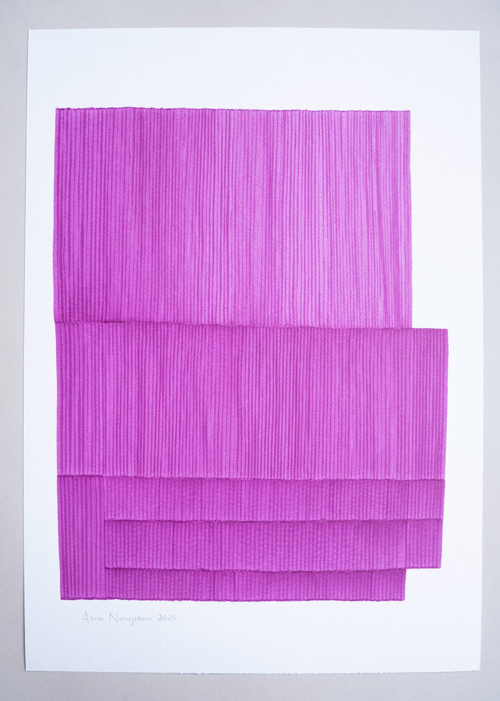 Anna Norrgrann "Rhythm" pink graphic drawing.