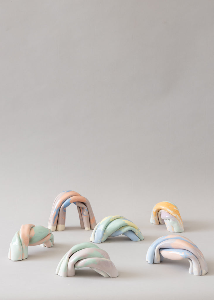 Anna Wallenius Rainbow Cloud Colourful Handmade Sculptures Ceramics Artworks Unique 