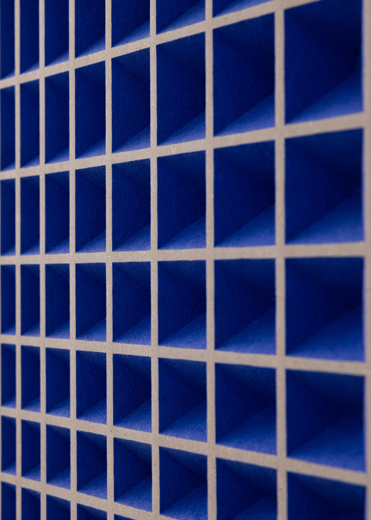 Arno Hoogland Grid Wall Sculpture Artwork Blue Wall Art