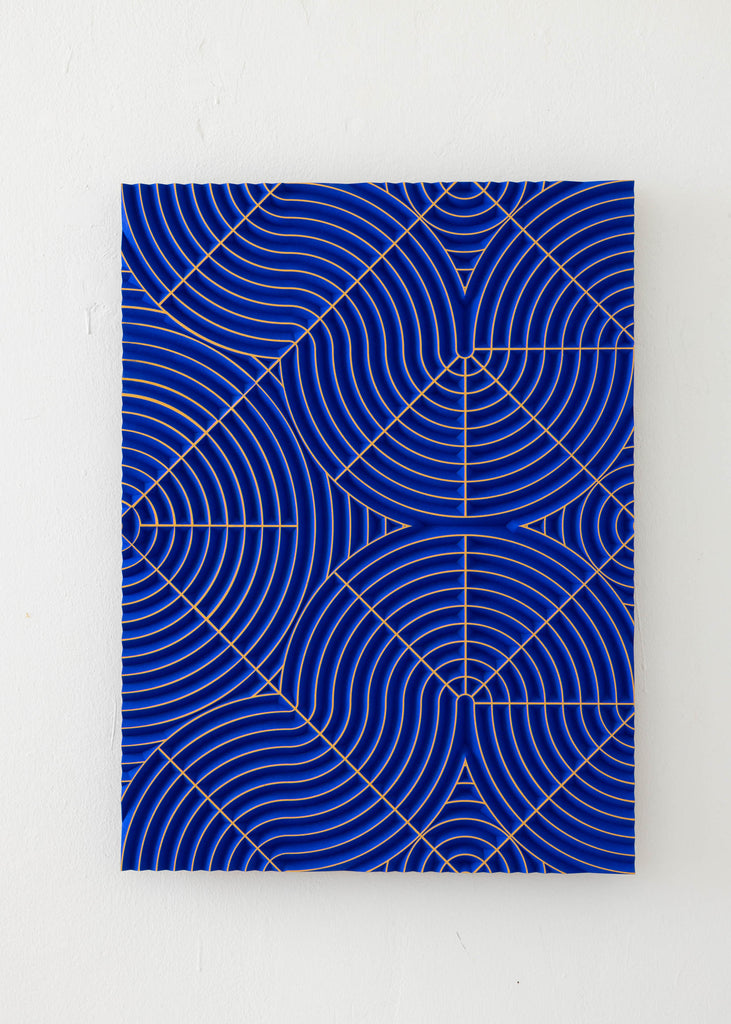 Arno Hoogland Wave Geometrical Abstract Wooden Wall Art Artwork Blue Modern Original