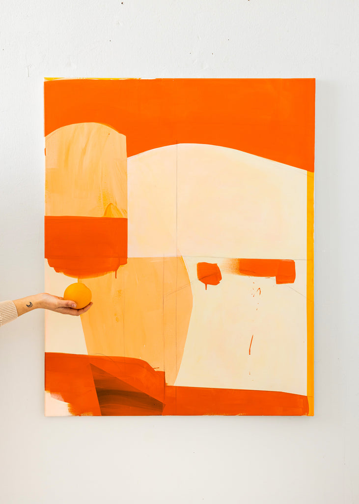 Burglind Jonas Play Of Shapes Painting Handmade Artwork Contemporary Wall Art Hand Painted Orange