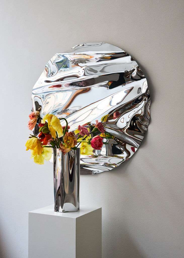 Caia Leifsdotter Round Psychadelic Mirror Handmade Artwork vase 