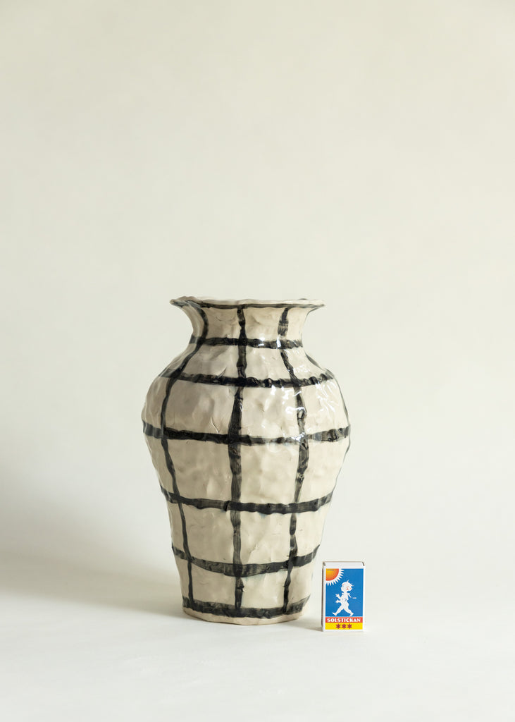 Caroline Harrius Checkered Vase Black Artwork Handmade The Ode To Unique Sculpture