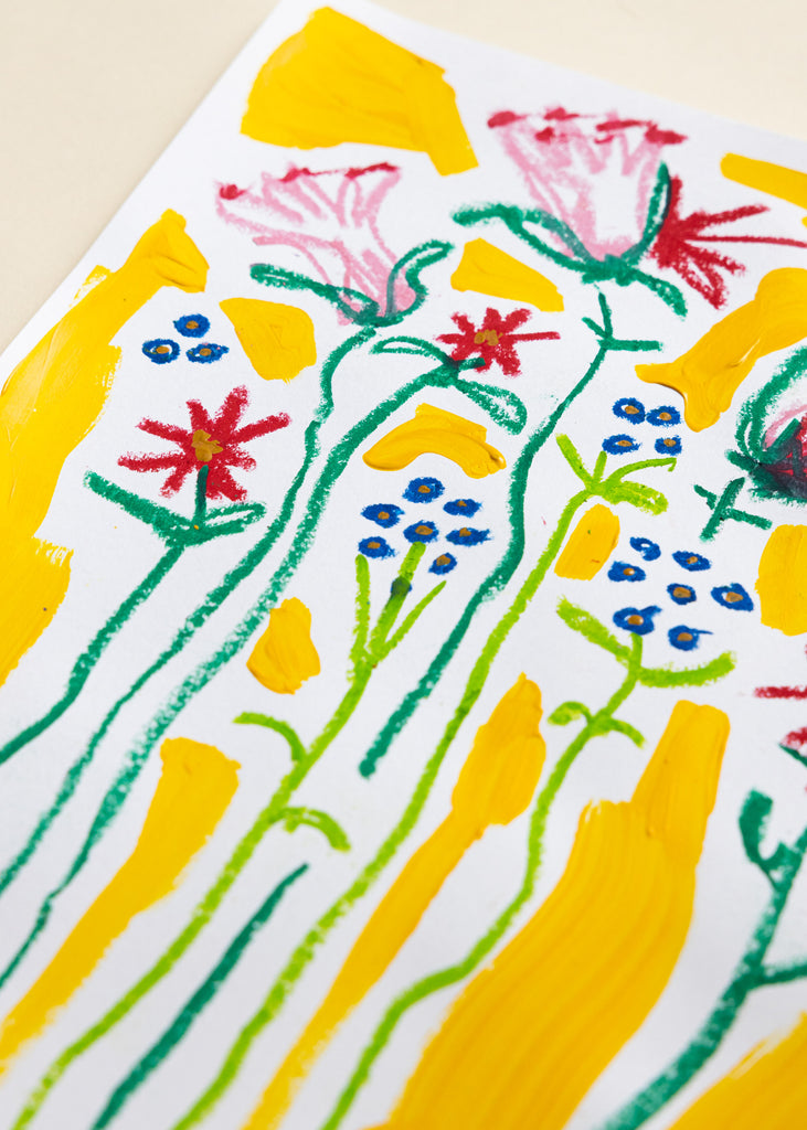Cina Rosén Busy Florals Drawing Handmade Painting Original Unique Artwork Wall Art 