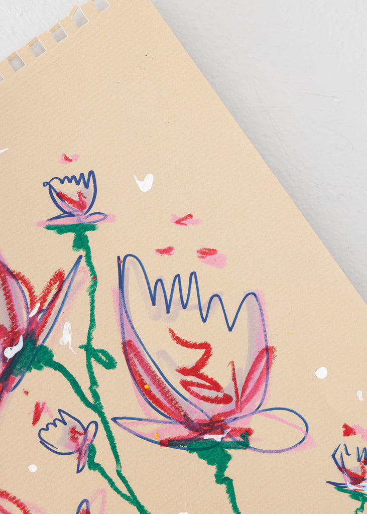Cina Rosén Busy Flowers Drawing Original Wall Art