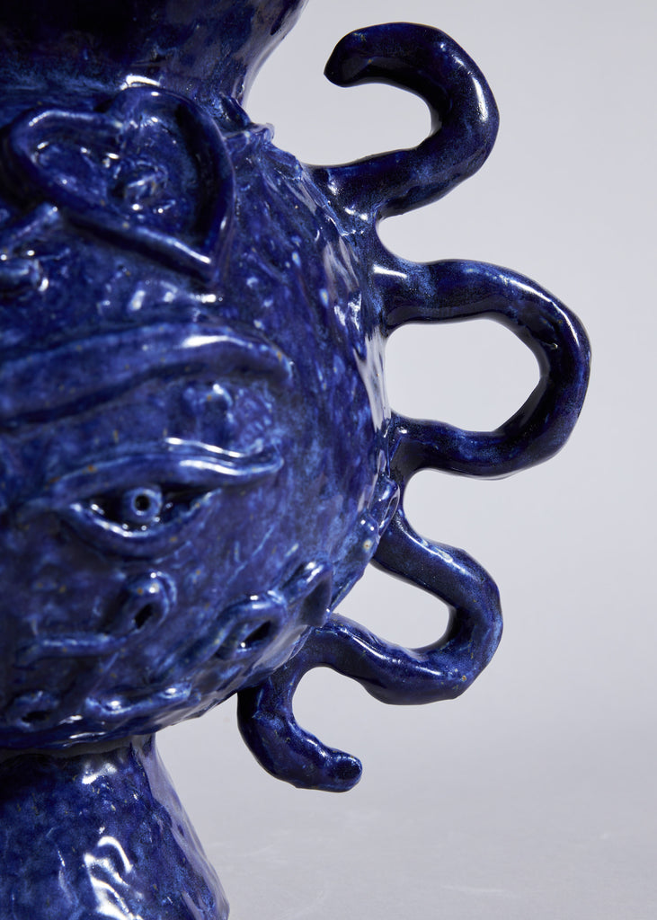 Dina Sandberg Love Letter Sculpture Vase Ceramic Blue Art Glaze
