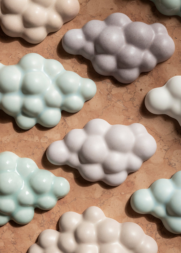 Elsa Binder Cloud Beige Small Wall Art Sculptures Handmade Unique Porcelain 