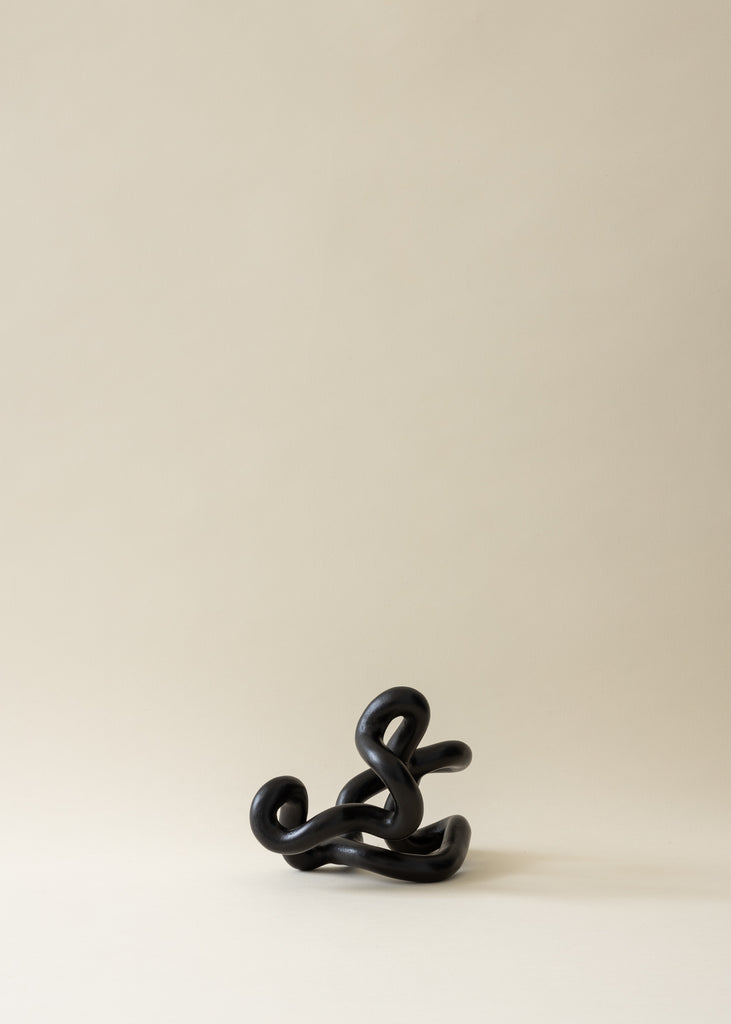 Emeli Höcks Circular Black Sculpture Handmade Artwork Recycled Unique Art
