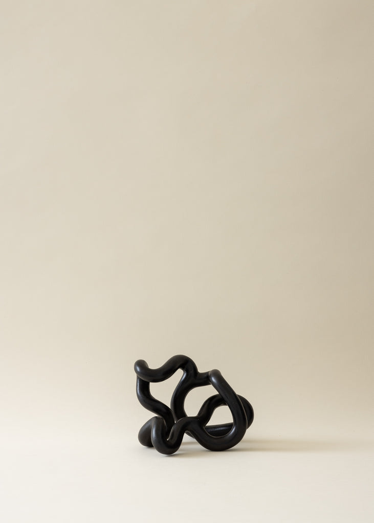 Emeli Höcks Circular Black Sculpture Handmade Artwork Recycled 