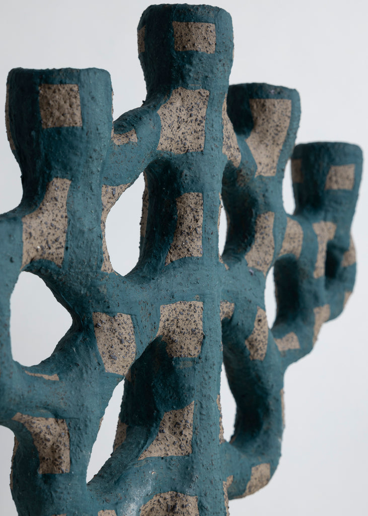 Emelie Thornadtsson Candelabra Sculpture Handmade Unique Candle Holder Artwork Ceramic Patterned 