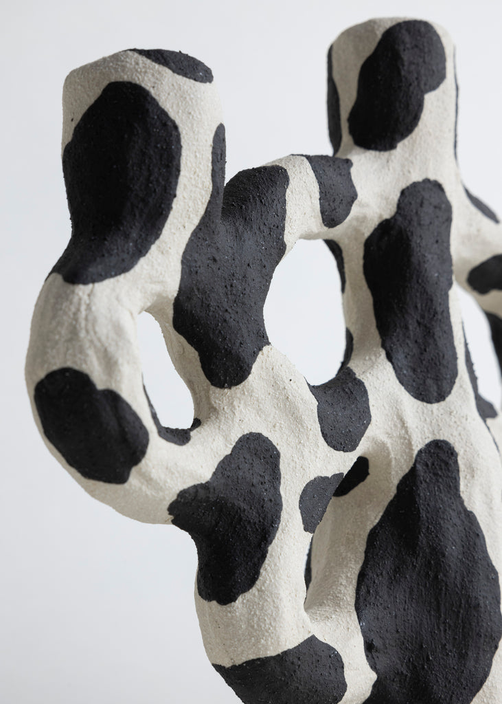 Emelie Thornadtsson Candelabra Sculpture Handmade Unique Candle Holder Ceramic Patterned Art