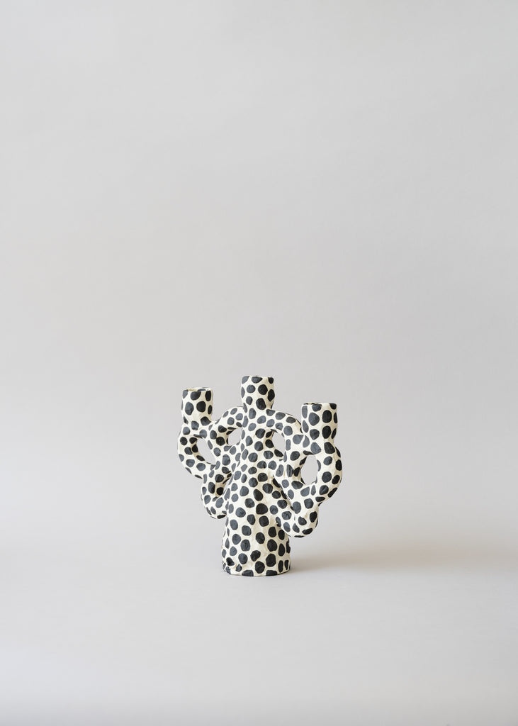 Emelie Thornadtsson Candelabra Handmade Ceramic Artwork Sculpture Dotted Unique 