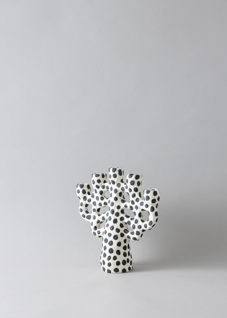 Emelie Thornadtsson Candelabra Handmade Candle Holder Dotted Artwork Ceramic Handmade Art 