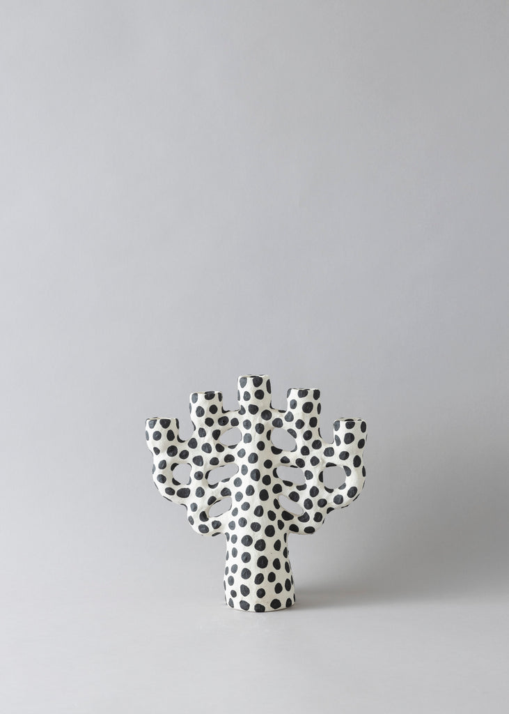 Emelie Thornadtsson Candelabra Handmade Candle Holder Dotted Artwork Ceramic 