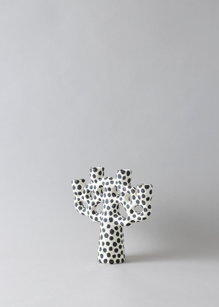 Emelie Thornadtsson Candelabra Handmade Sculpture Candle Holder Dotted 