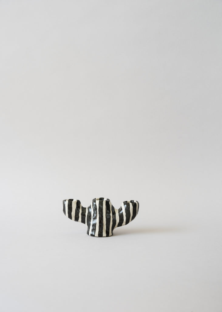 Emelie-Thornadtsson Striped Candle Holder Artwork Ceramic Art Sculpture