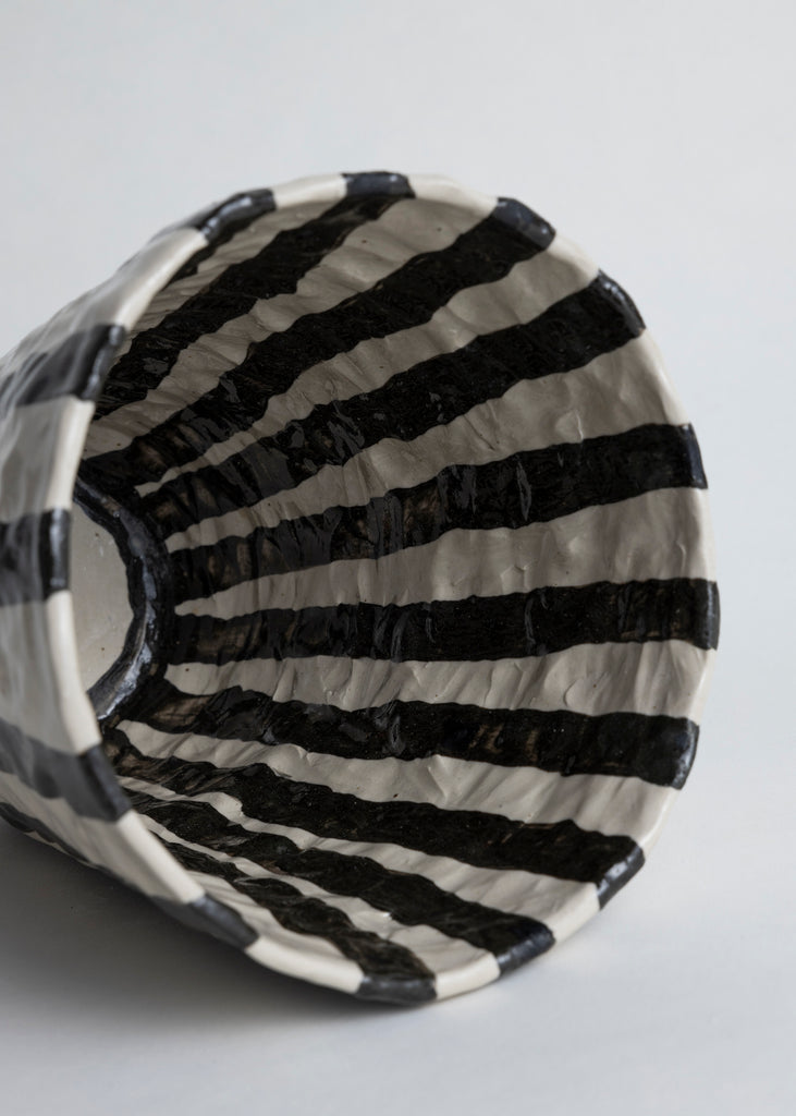 Emelie Thornadtsson Striped Vase Handmade Ceramic Artwork Unique Art