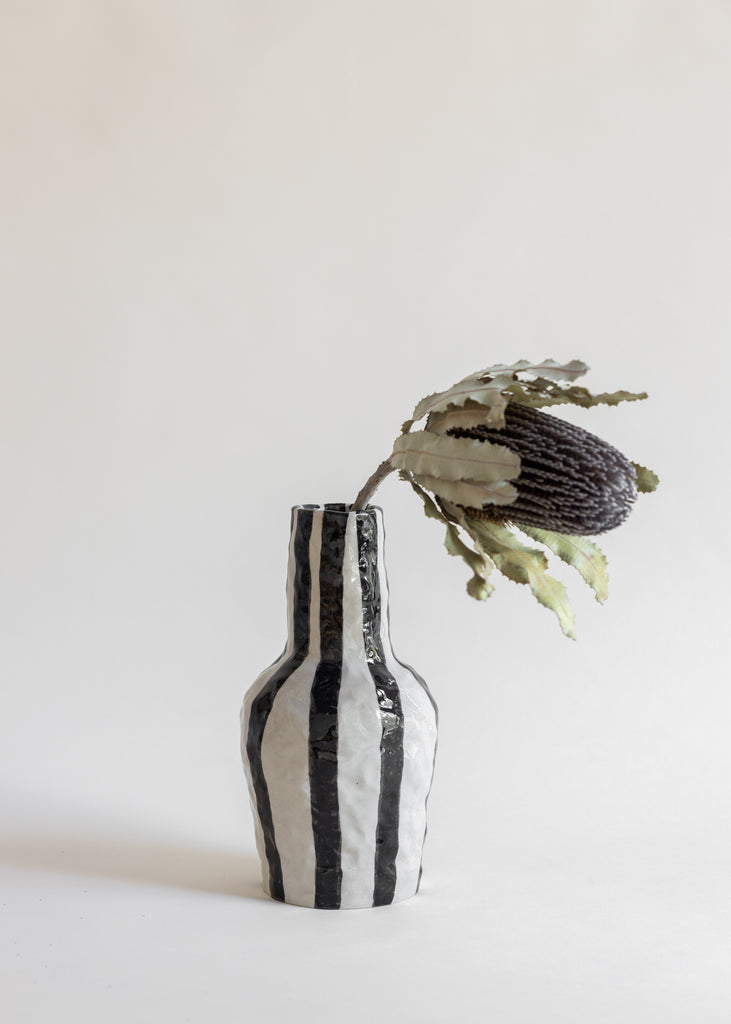 Emelie Thornadtsson Striped Vase Handmade Sculpture
