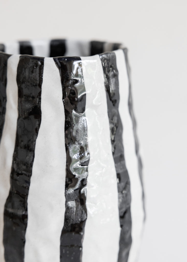 Emelie Thornadtsson Striped Vase Handmade Artwork Ceramic Sculpture