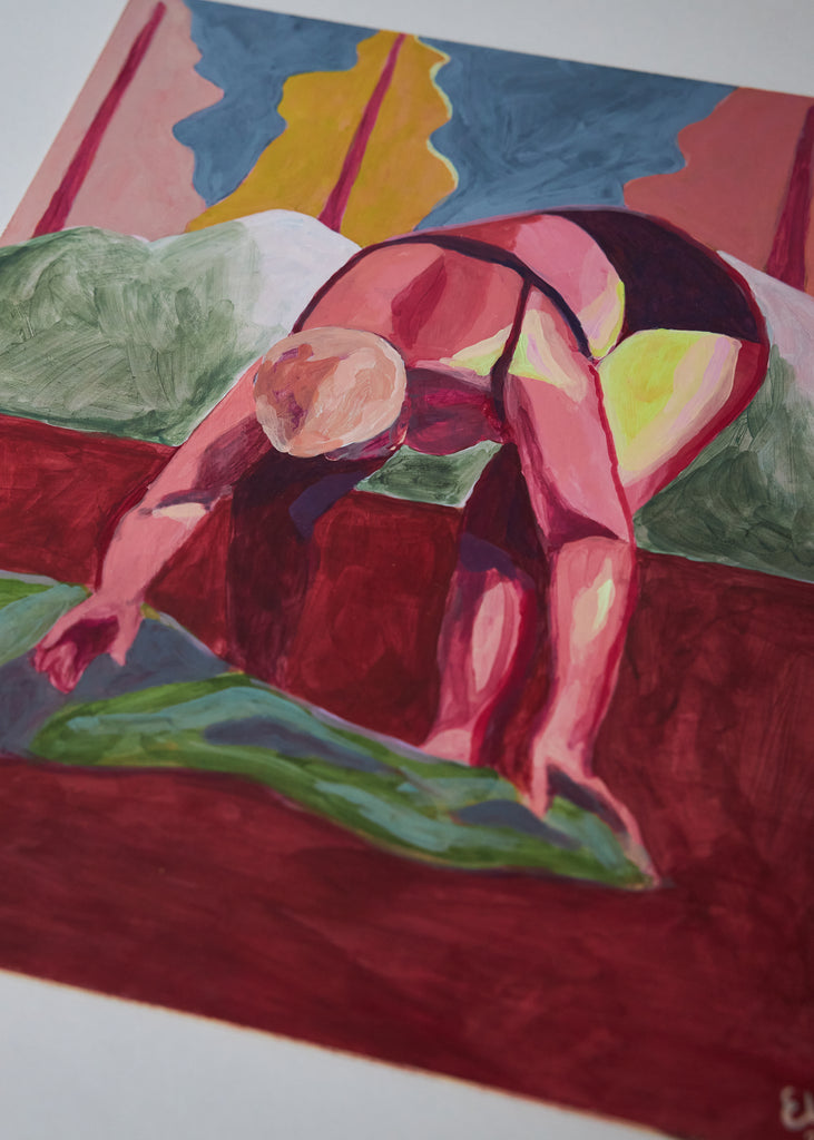 Emma Wiik Painting handmade Woman Colours Artwork wall art Detail 