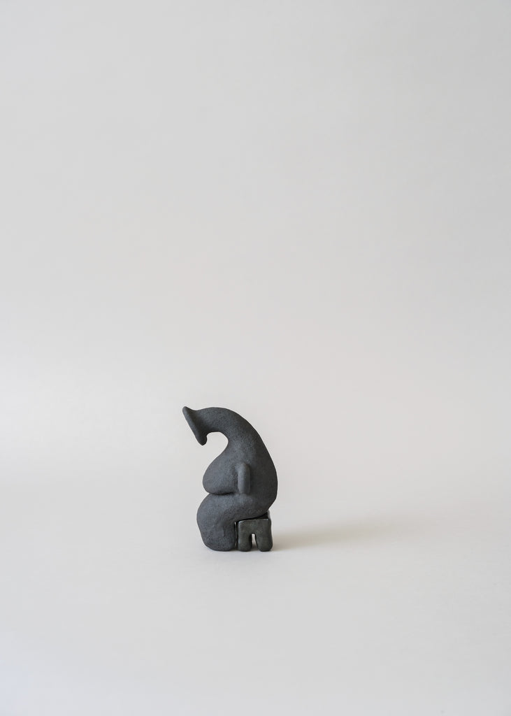 Fanny Ollas Mini Vase Ceramics Handmade Black Sculpture 