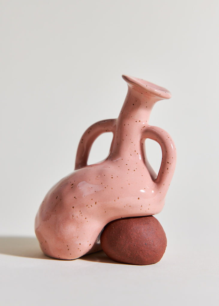 Mini Vase Sculptures Handmade Fanny Ollas Ceramics Art Pink Glaze Unique
