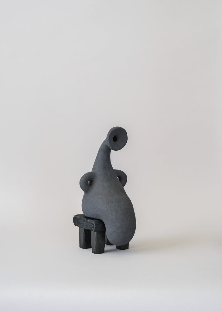 Fanny Ollas Sad Sculpture Handmade Black Sculpture 