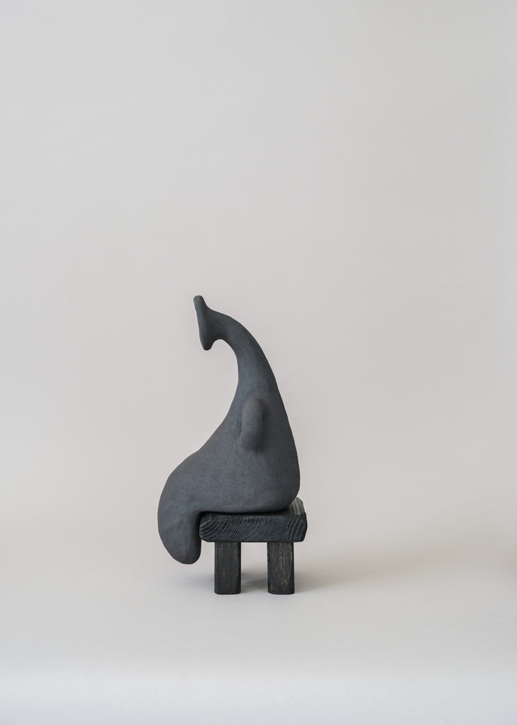 Fanny Ollas Sad Sculpture Handmade Black Sculpture