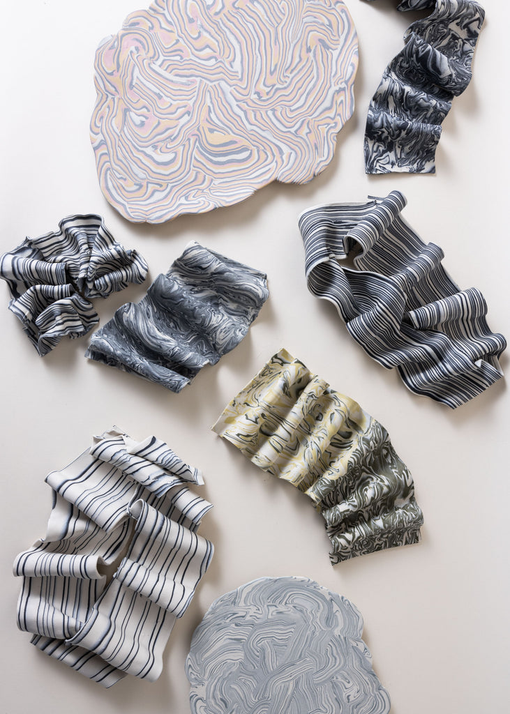 Frida Mälarborn Hoshino Sculpture Ruffles Handmade Ceramic Artwork Collection