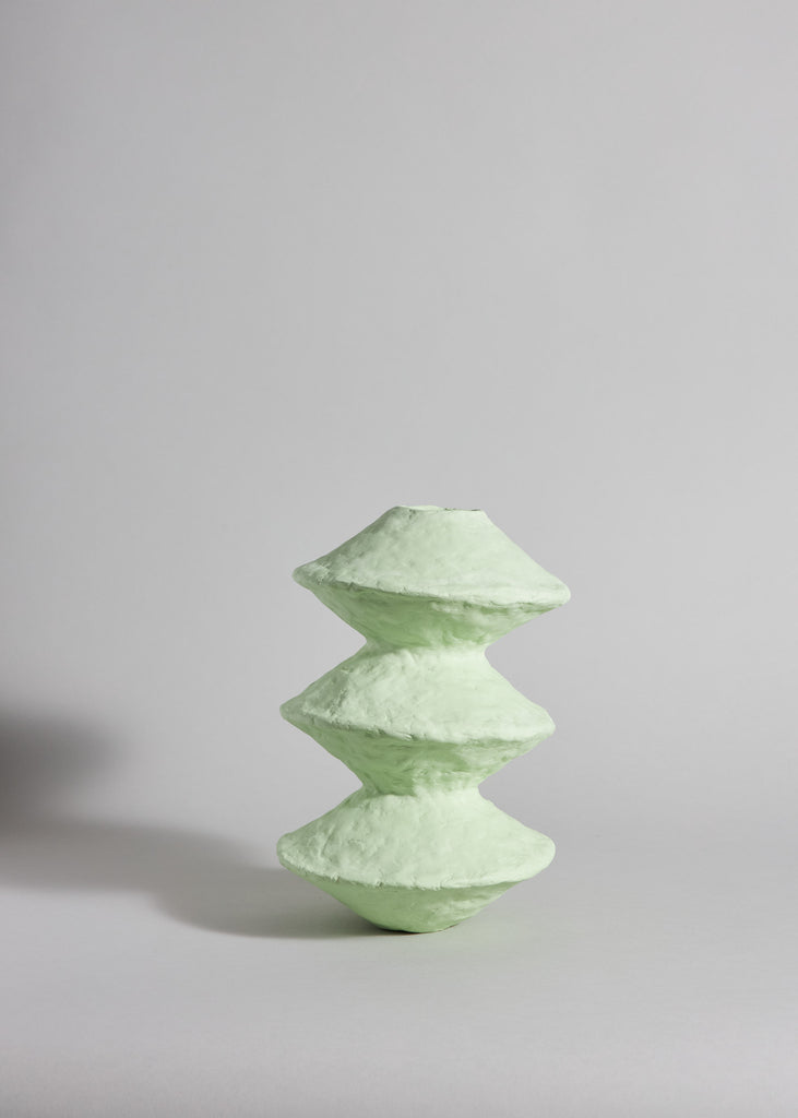 Jacqueline de la Fuente Rejuvenate Sculpture Vase Handmade Green Unique Art Modern 