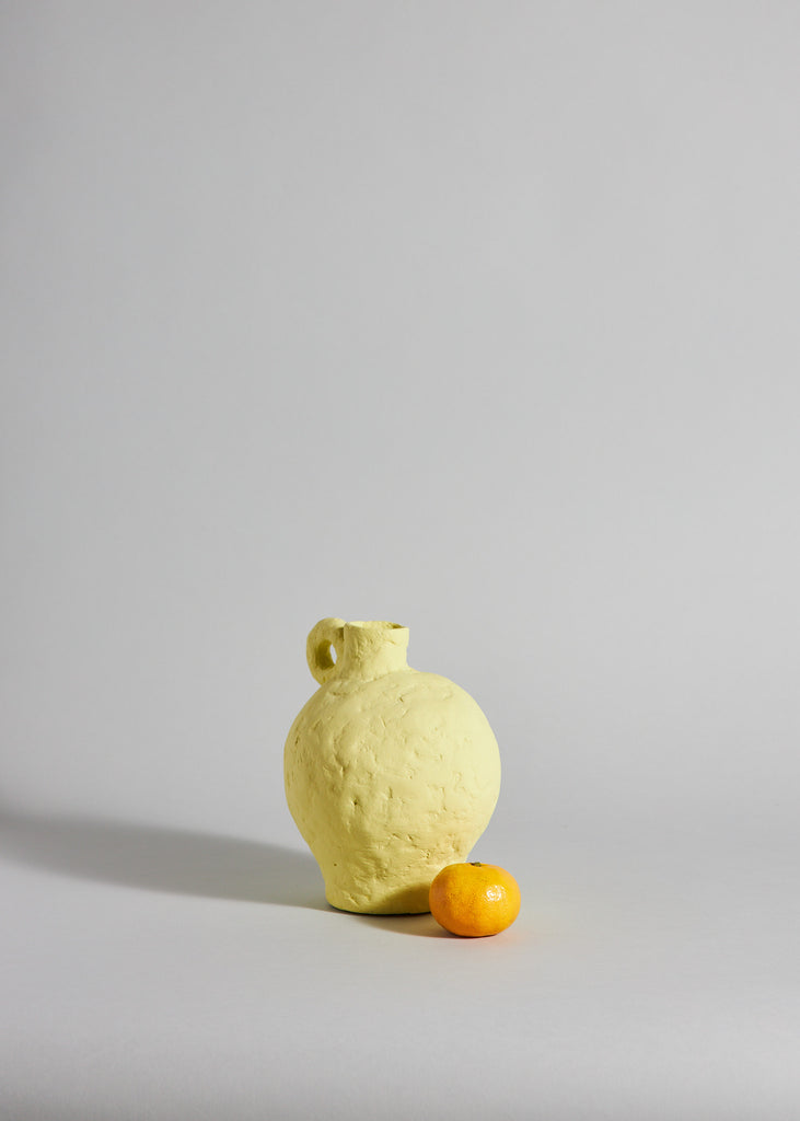 Jacqueline de la Fuente Rejuvenate Sculpture Vase Handmade Yellow Unique