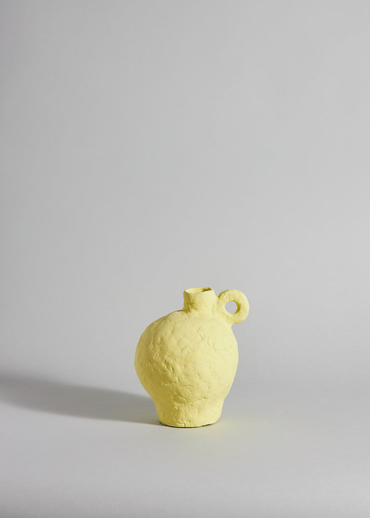 Jacqueline de la Fuente Rejuvenate Sculpture Vase Handmade Yellow Unique Artwork Sustainable  